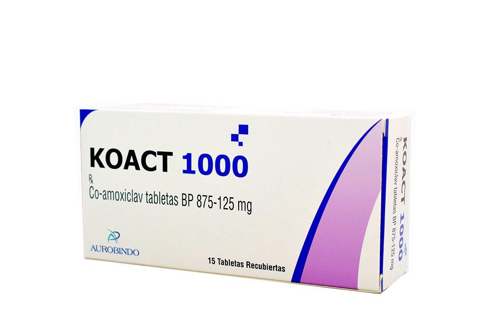 Koact  Amoxicilina Acido Clavulanico  Mg X  Tabletas Recubiertas