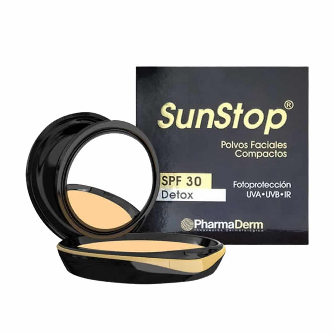 Sunstop Polvos Faciales Compactos Detox Canela Spf 30 Pharmaderm