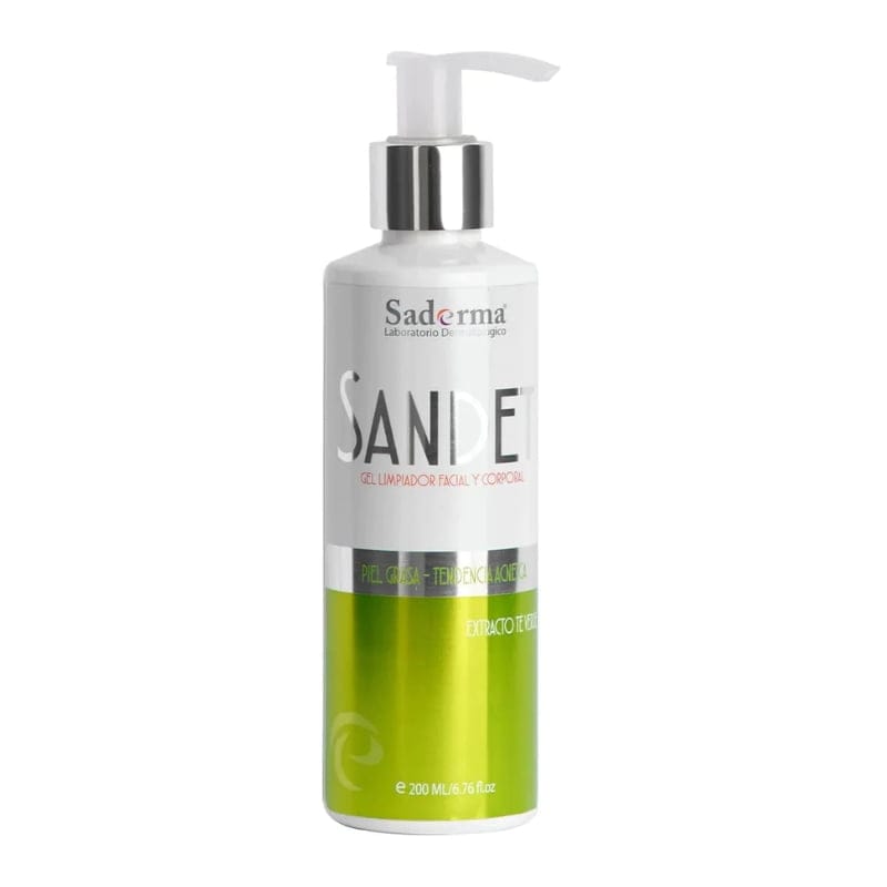 Sandet-gel-limpiador-facial-y-corporal-X-200-Ml-Saderma.jpg Sandet Gel Limpiador Facial Y Corporal Piel Grasa - Acneica Extracto De Te Verde X 200Ml Saderma - Imagen 1